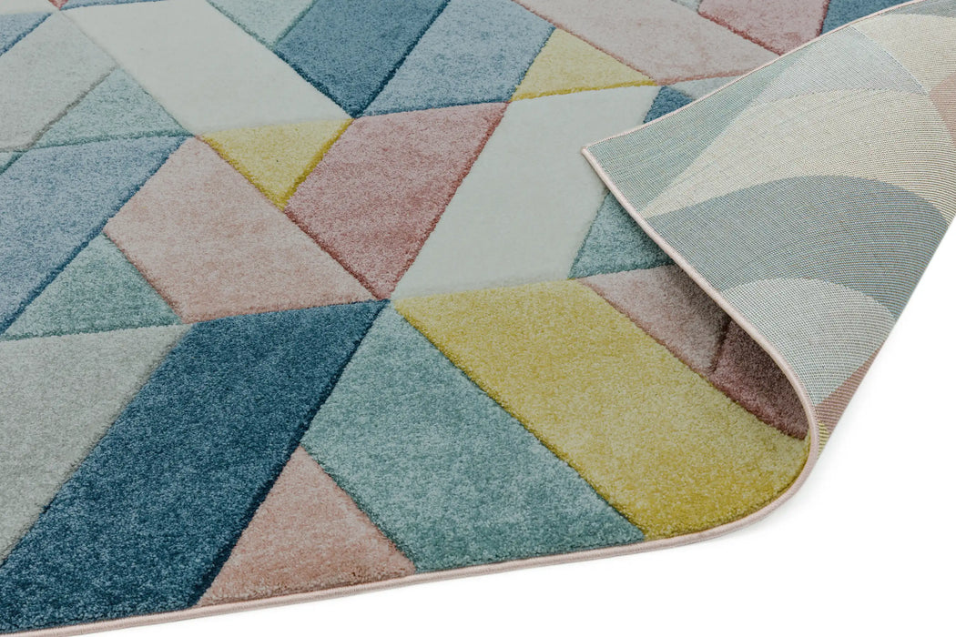 Asiatic sketch sk02 rhombus multi Multicoloured Living Room  Rug.