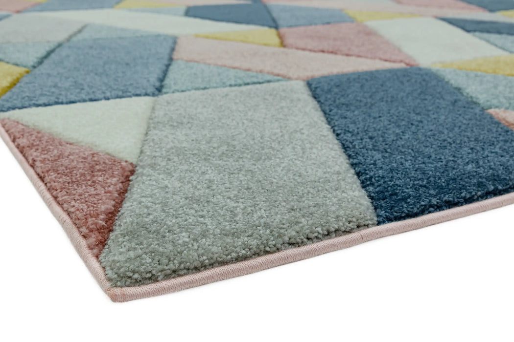 Asiatic sketch sk02 rhombus multi Multicoloured Living Room  Rug.