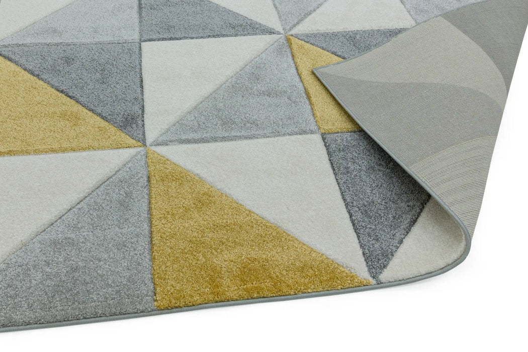 Asiatic sketch sk06 cubic ochre Grey, Yellow Living Room  Rug.