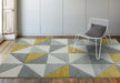Asiatic sketch sk06 cubic ochre Grey, Yellow Living Room  Rug.