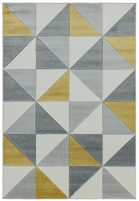 Asiatic sketch sk06 cubic ochre Grey, Yellow Living Room  Rug.