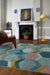 Asiatic sketch sk10 hexagon multi Blue, Multicoloured Living Room  Rug.
