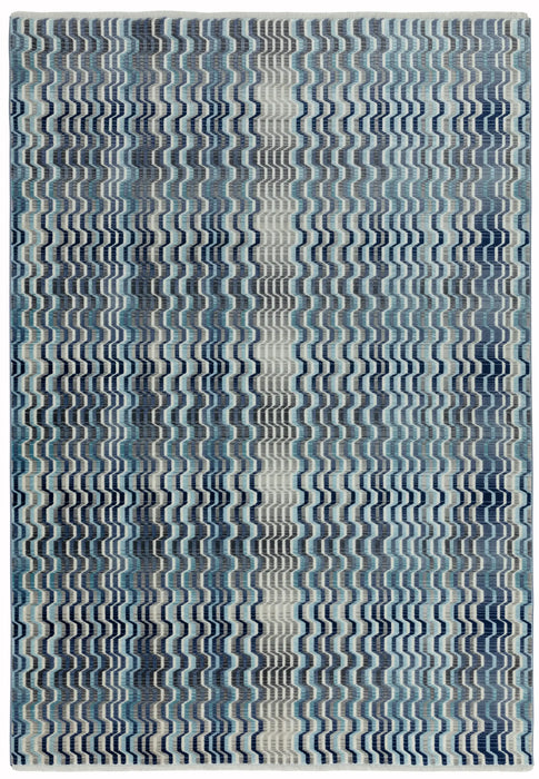 Asiatic skye skye 03 wave blue Blue Living Room Striped Rug.