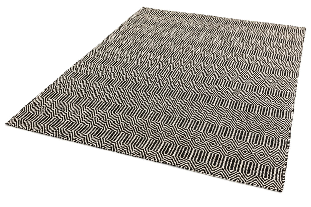 Asiatic sloan black Black Living Room Striped Rug.