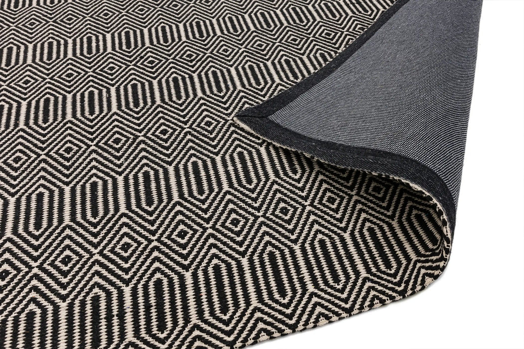 Asiatic sloan black Black Living Room Striped Rug.