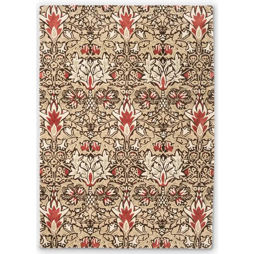 Morris & Co morris and co snakeshead chocolate spice 127200 Brown, Multicoloured, Red Living Room Wool Rug.