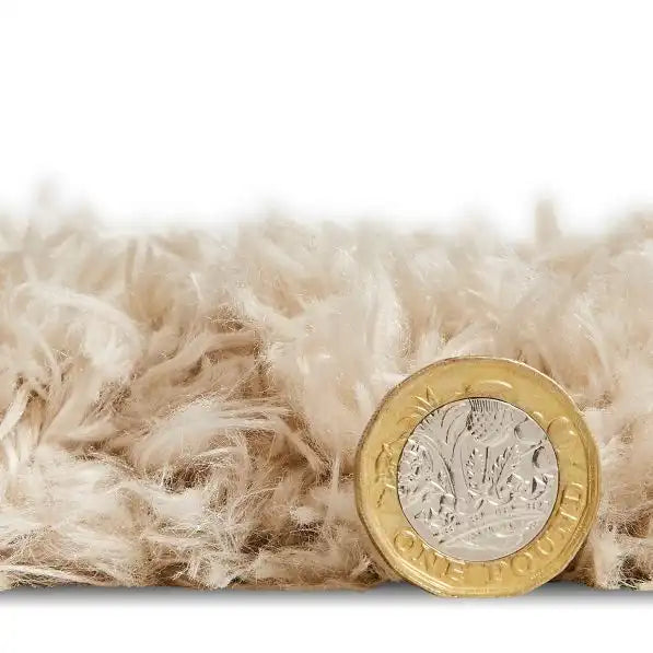 Think Rugs solace think 0961 beige Beige Living Room Shaggy Rug.