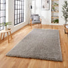 Think Rugs solace think 0961 grey Grey Living Room Shaggy Rug.