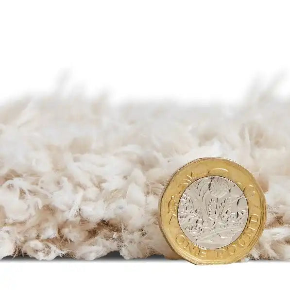 Think Rugs solace think 0961 ivory Ivory Living Room Shaggy Rug.