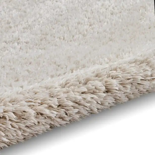 Think Rugs solace think 0961 ivory Ivory Living Room Shaggy Rug.