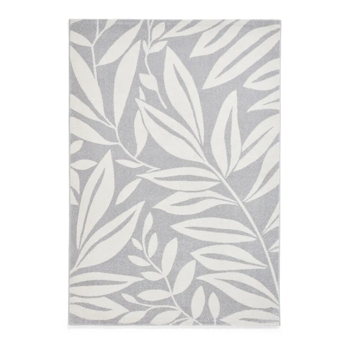 Catherine Lansfield Sorral Leaves Botanical Rug Grey Rug — RugsDirect ...