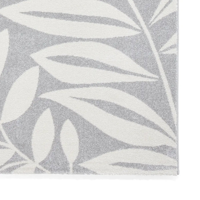 Catherine Lansfield Sorral Leaves Botanical Rug Grey Rug — RugsDirect ...