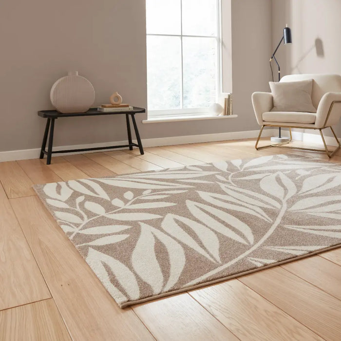 Catherine Lansfield Sorral Leaves Botanical Natural Rug