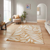 Catherine Lansfield Sorral Leaves Botanical Ochre Rug