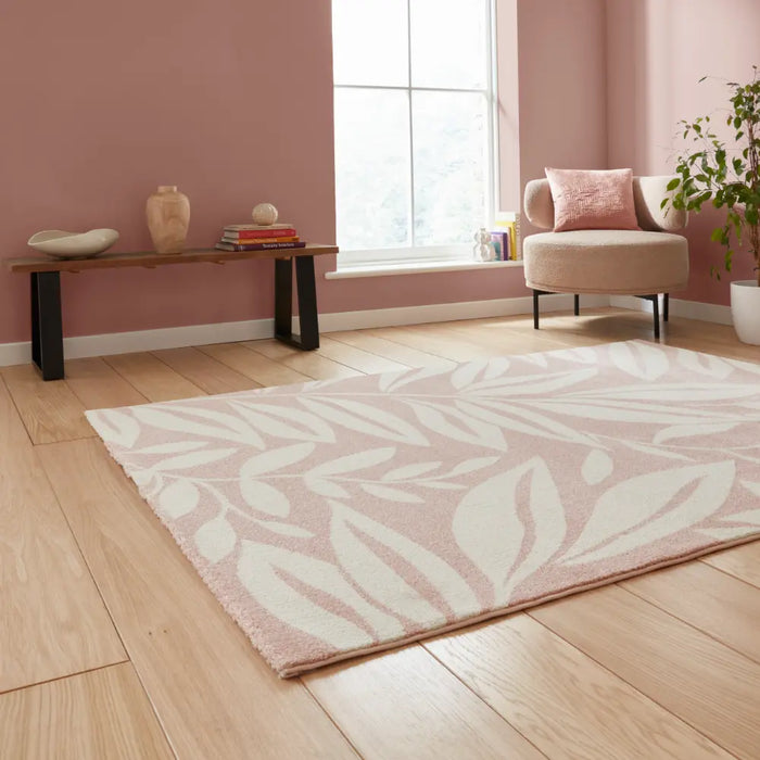 Catherine Lansfield Sorral Leaves Botanical Rose Rug