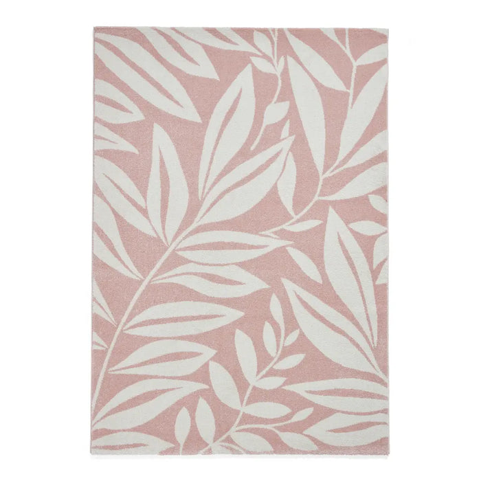 Catherine Lansfield Sorral Leaves Botanical Rug Pink Rug — RugsDirect ...