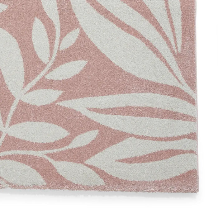 Catherine Lansfield Sorral Leaves Botanical Rug Pink Rug — RugsDirect ...