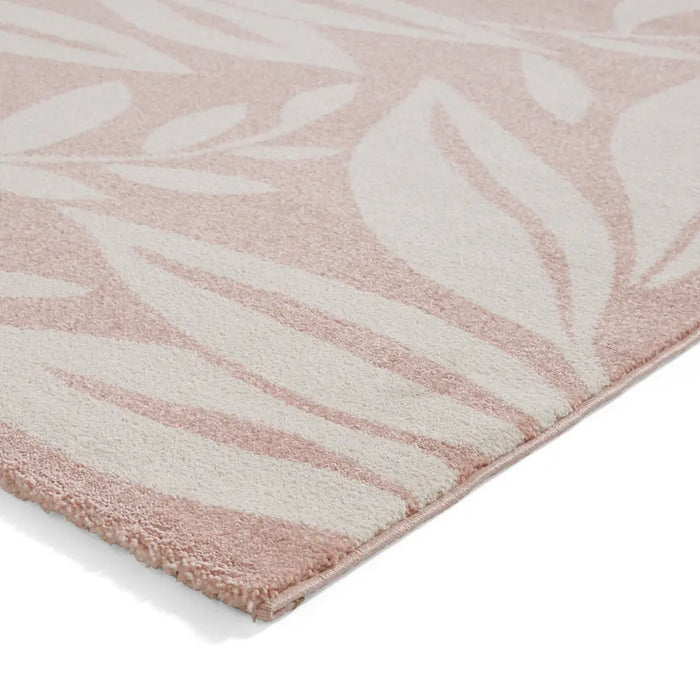Catherine Lansfield Sorral Leaves Botanical Rug Pink Rug — RugsDirect ...