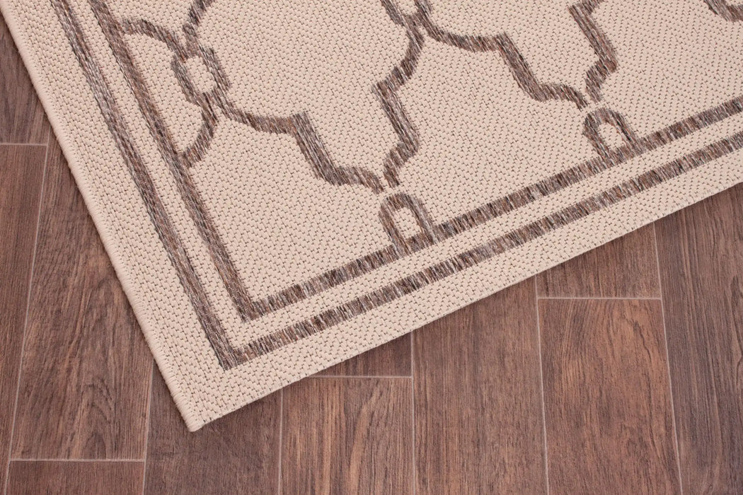 Rug Style terrace outdoor spanish tile natural Beige Living Room Geometric Rug.