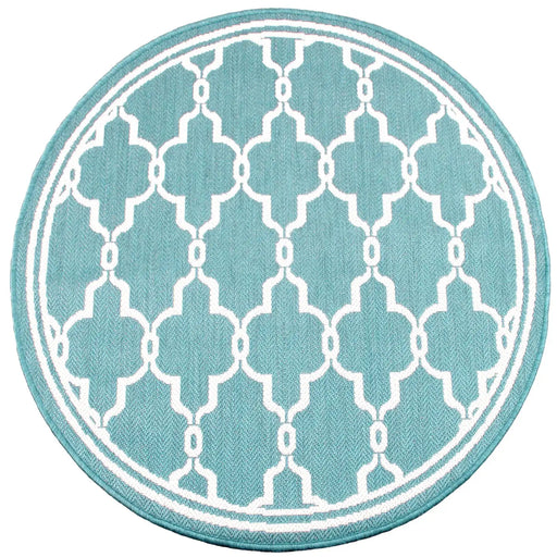 Rug Style terrace outdoor spanish tile teal Teal Living Room Geometric Rug.
