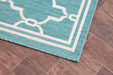 Rug Style terrace outdoor spanish tile teal Teal Living Room Geometric Rug.