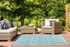 Rug Style terrace outdoor spanish tile teal Teal Living Room Geometric Rug.