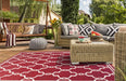 Rug Style terrace outdoor spanish tile bordeaux Red Living Room Geometric Rug.