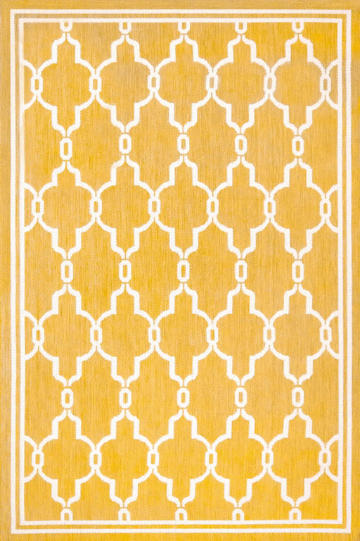 Rug Style terrace outdoor spanish tile gold Yellow Living Room Geometric Rug.