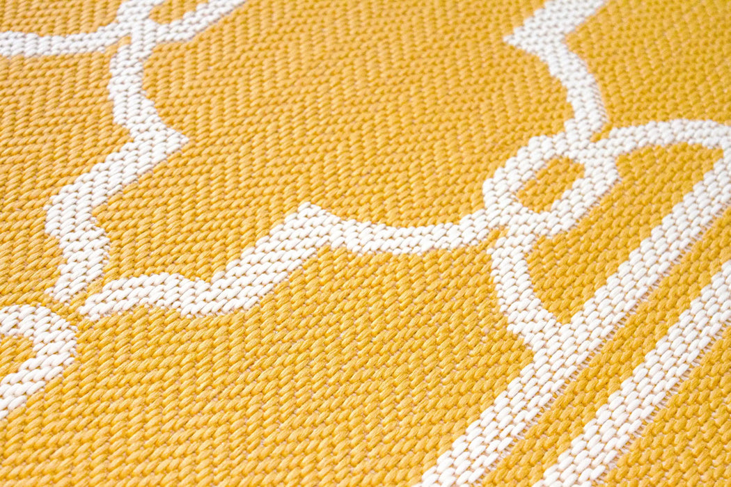 Rug Style terrace outdoor spanish tile gold Yellow Living Room Geometric Rug.