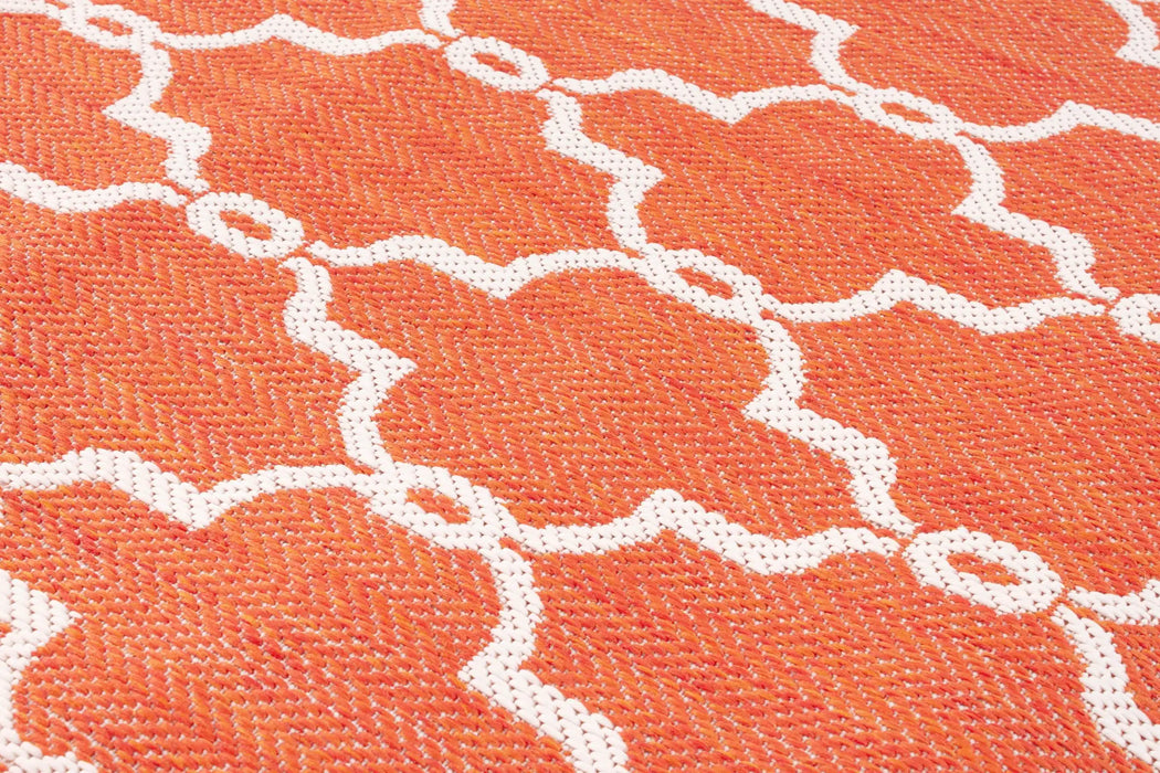 Rug Style terrace outdoor spanish tile terracotta Orange Living Room Geometric Rug.