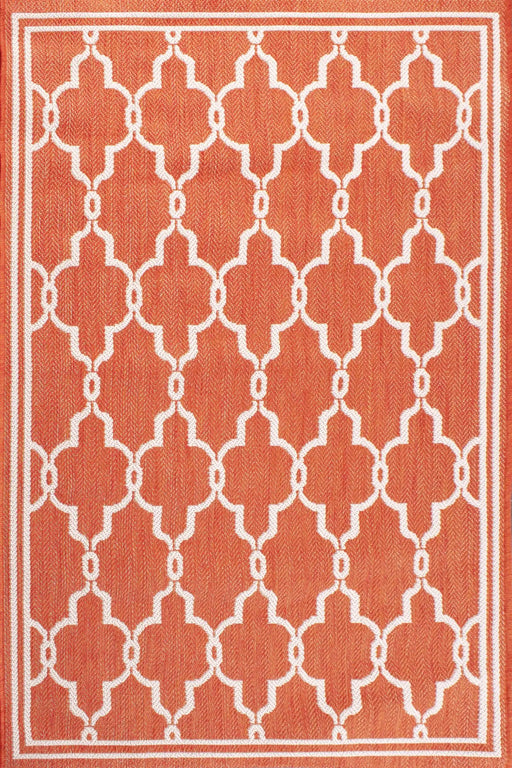 Rug Style terrace outdoor spanish tile terracotta Orange Living Room Geometric Rug.