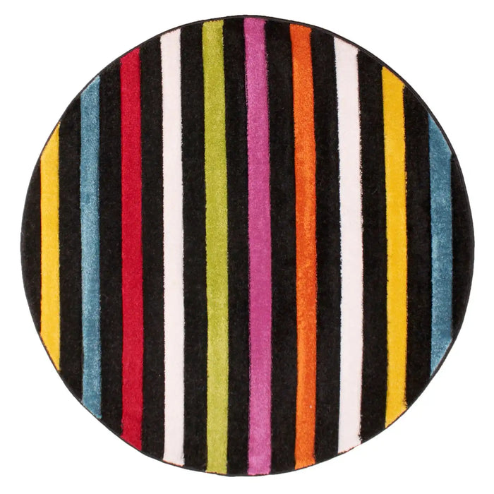 URCO spectra stilo Black, Multicoloured Living Room Geometric Rug.