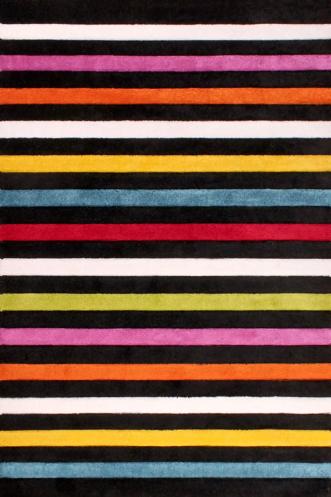 URCO spectra stilo Black, Multicoloured Living Room Geometric Rug.
