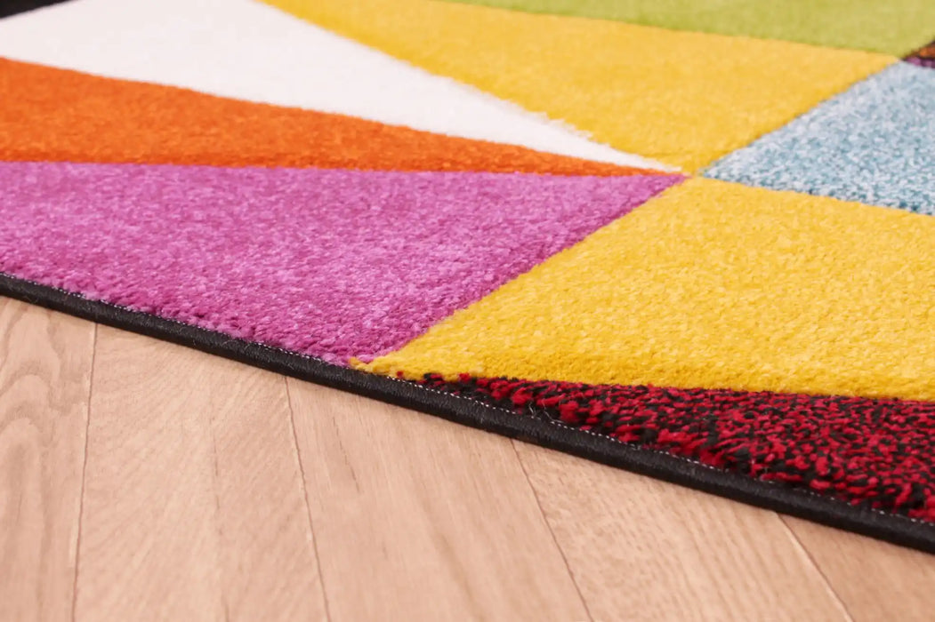 URCO spectra tampa Multicoloured Living Room Geometric Rug.