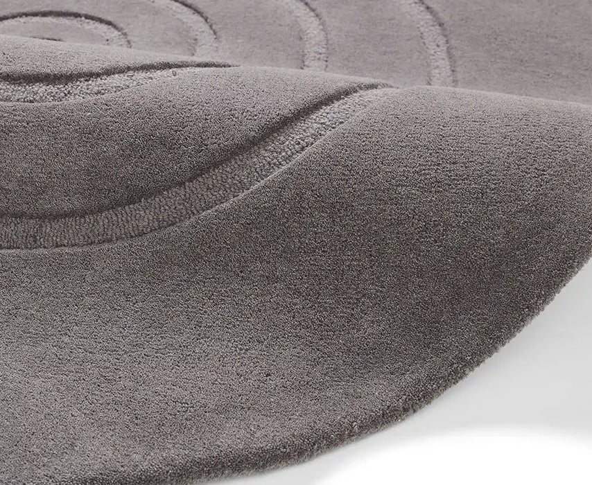 Think Rugs spiral grey Grey  Wool Rug.