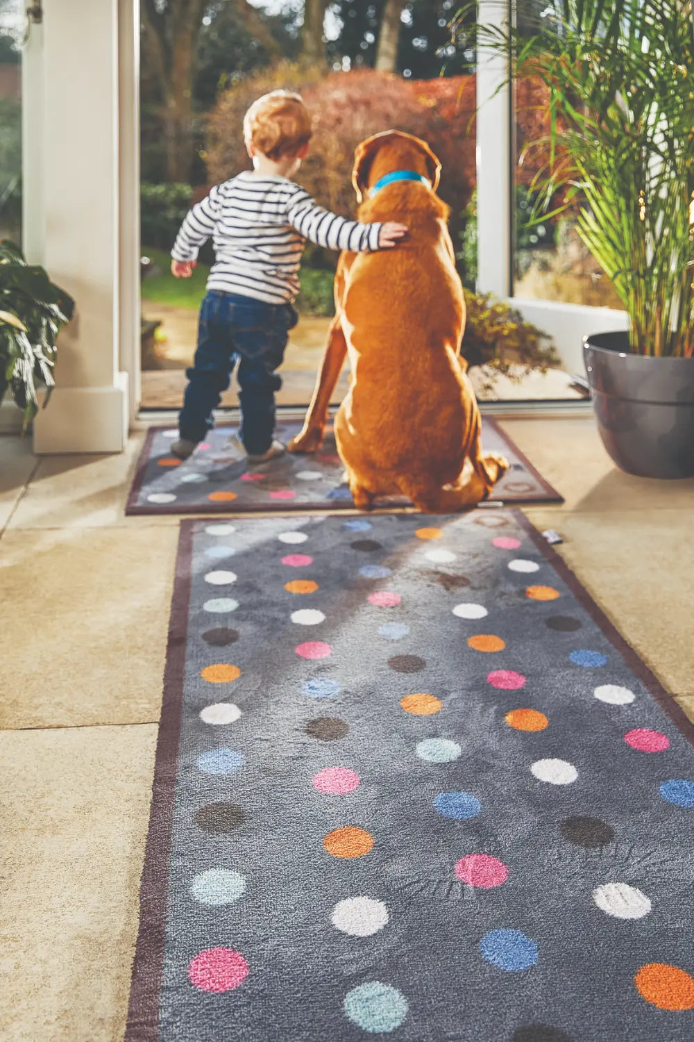 Patterned Hug Rug Spot 12 Runner Multicoloured Rug — RugsDirect Online