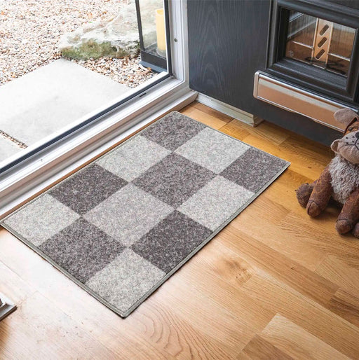 Serdim Rugs gel back square grey Grey Living Room Geometric Rug.
