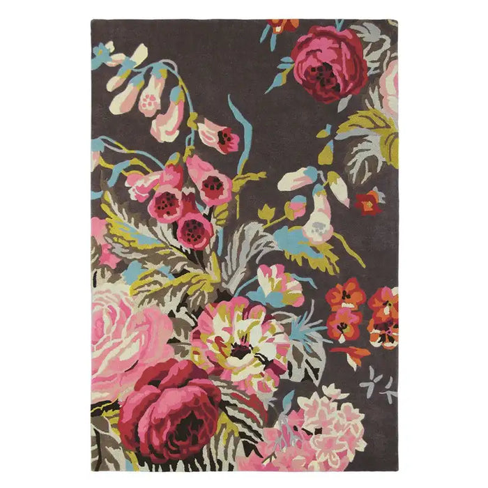 Sanderson sanderson stapleton park rosewood 45302 Multicoloured Living Room Wool Rug.