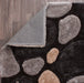 URCO 3d carved stepping stones grey Grey Living Room Geometric Rug.