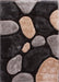 URCO 3d carved stepping stones grey Grey Living Room Geometric Rug.