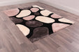 URCO 3d carved stepping stones blush Multicoloured, Pink Living Room Geometric Rug.