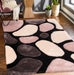 URCO 3d carved stepping stones blush Multicoloured, Pink Living Room Geometric Rug.