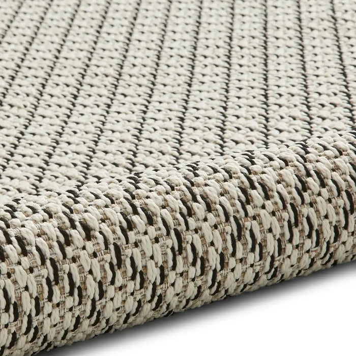 Think Rugs stitch outdoor stitch 9682 beige black Beige, Black Outdoor  Flat Weave Rug.