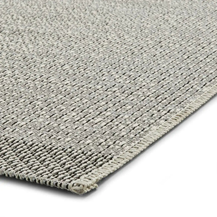 Think Rugs stitch outdoor stitch 9682 grey black Grey, Black Outdoor  Flat Weave Rug.