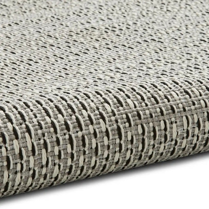 Think Rugs stitch outdoor stitch 9682 grey black Grey, Black Outdoor  Flat Weave Rug.
