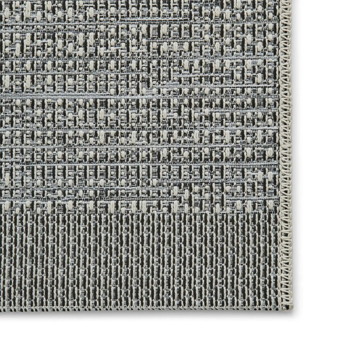 Think Rugs stitch outdoor stitch 9682 silver black Grey, Black Outdoor  Flat Weave Rug.
