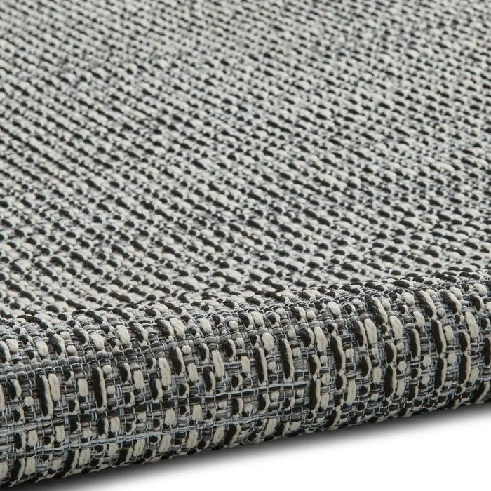 Think Rugs stitch outdoor stitch 9682 silver black Grey, Black Outdoor  Flat Weave Rug.