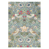 Morris & Co strawberry thief slate Grey, Multicoloured Living Room Floral Rug.