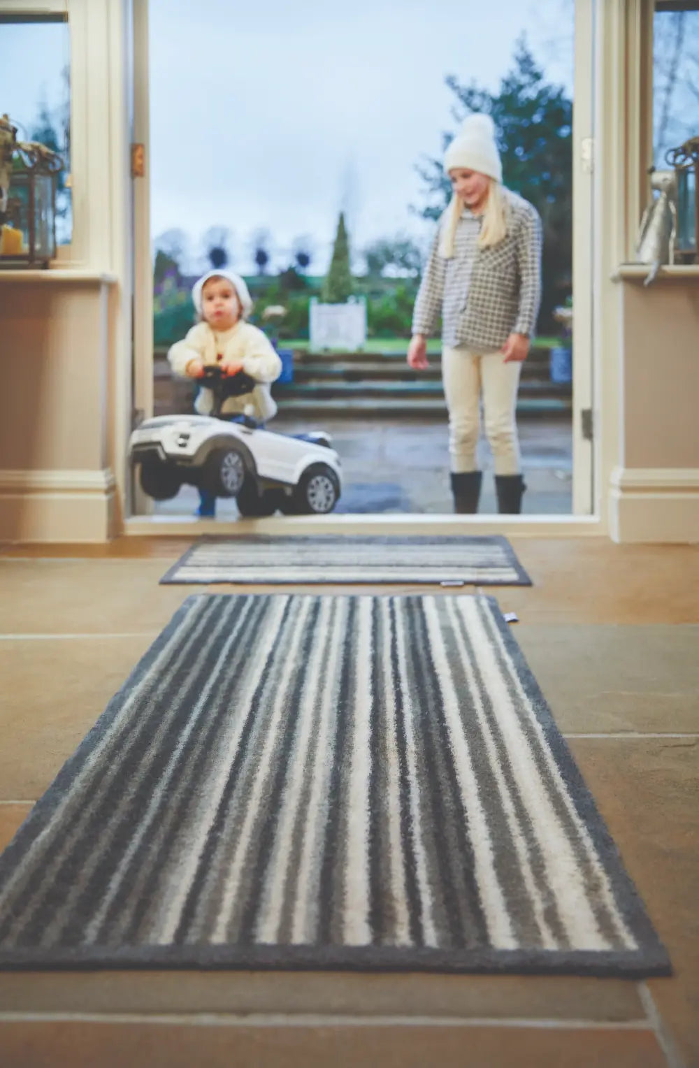 Patterned Hug Rug Stripe 82 Runner Multicoloured Rug — RugsDirect Online