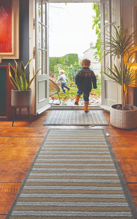 Patterned Hug Rug Stripe 83 Runner Multicoloured Rug — RugsDirect Online